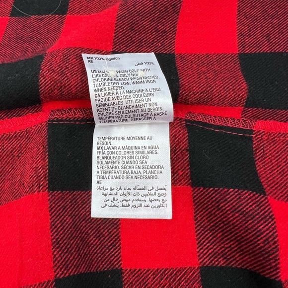 CLUB ROOM SIZE MEDIUM MENS RED & BLACK PLAID CHECKERED LONG SLEEVES SHIRT - Picture 11 of 16